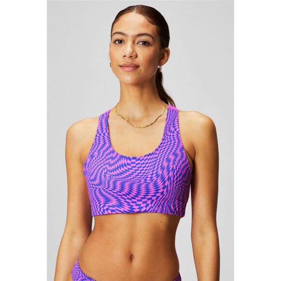 FABLETICS Women’s Purple Pink Escape Vibration Sporty Racerback Shaping Swim Tan - Picture 1 of 8